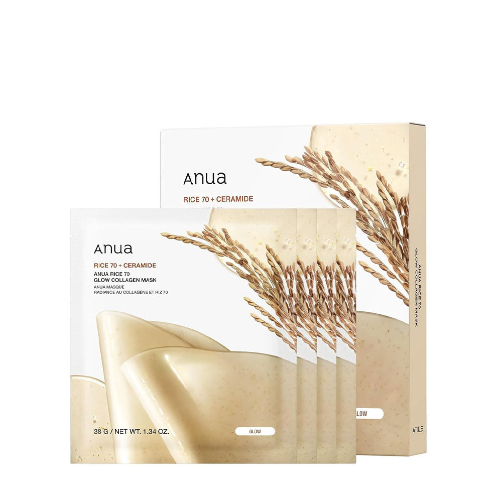 ANUA Rice 70 Glow Collagen Mask - Peaches&Creme Shop Korean Skincare Malta