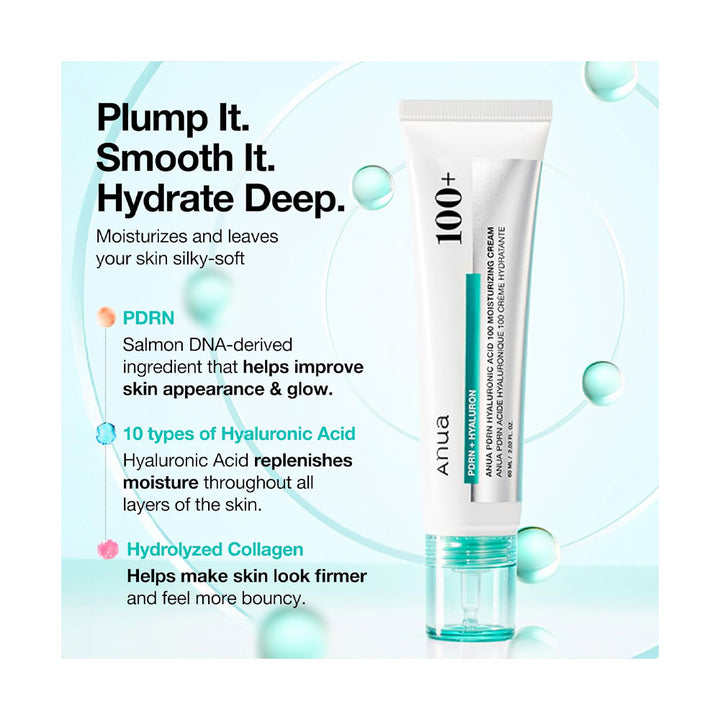ANUA PDRN Hyaluronic Acid 100 Moisturizing Cream - Peaches&Creme Shop Korean Skincare Malta