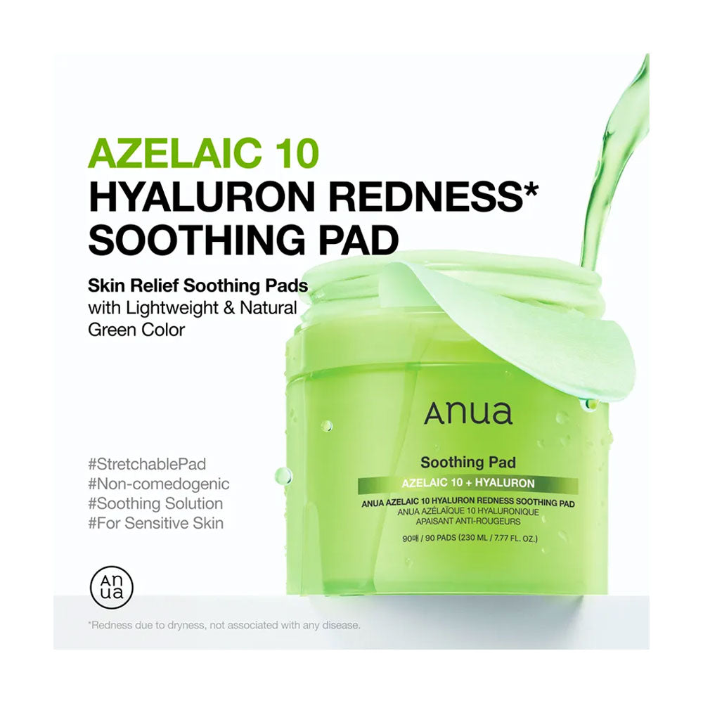 ANUA Azelaic 10 Hyaluron Redness Soothing Pad - Peaches&Creme Shop Korean Skincare Malta