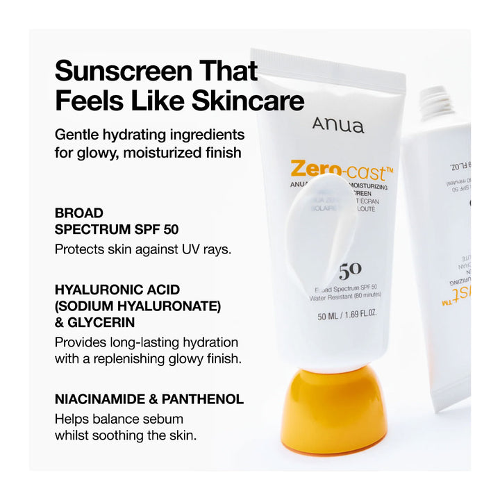 ANUA Zero-cast Moisturizing Finish Sunscreen - Peaches&Creme Shop Korean Skincare Malta