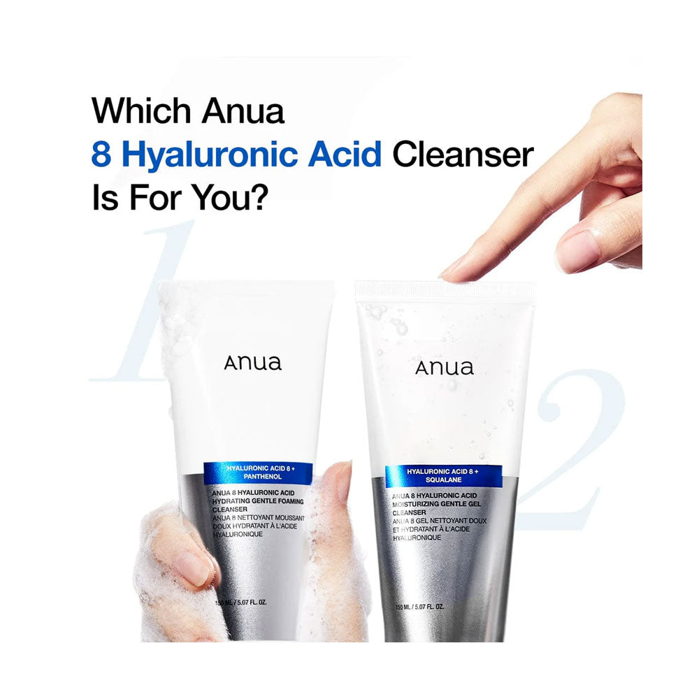 ANUA 8 Hyaluronic Acid Hydrating Gentle Foaming Cleanser - Peaches&Creme Shop Korean Skincare Malta