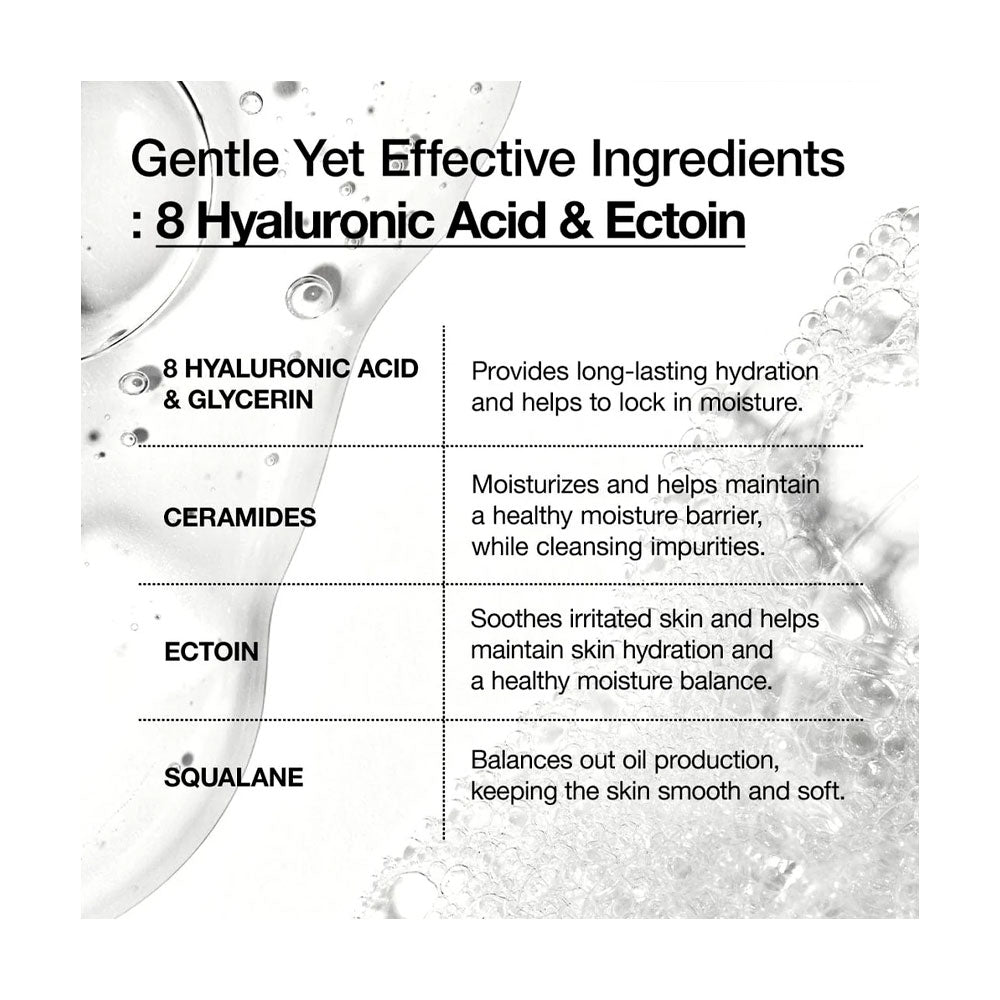 ANUA 8 Hyaluronic Acid Moisturizing Gentle Gel Cleanser - Peaches&Creme Shop Korean Skincare Malta