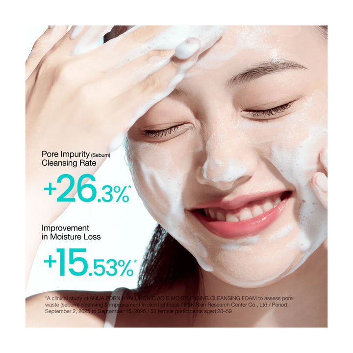 ANUA PDRN Hyaluronic Acid Moisturizing Cleansing Foam - Peaches&Creme Shop Korean Skincare Malta