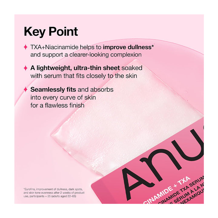 Pink cosmetic packaging graphic with text describing a lightweight, ultra-thin sheet product. The design features a glossy pink translucent sheet and a pink box corner with partial visible branding reading &