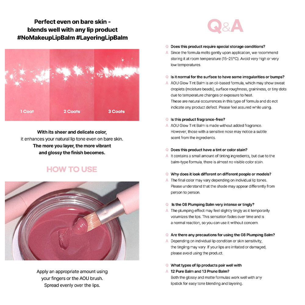 AOU Glowy Tint Balm - Peaches&Creme Shop Korean Skincare Malta