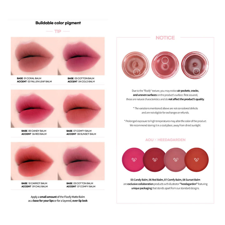 AOU Floofy Matte Balm - Peaches&Creme Shop Korean Skincare Malta