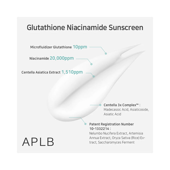 APLB Glutathione Niacinamide Sunscreen - Peaches&Creme Shop Korean Skincare Malta