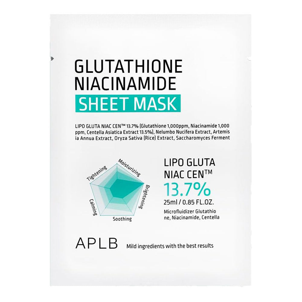 APLB Glutathione Niacinamide Sheet Mask - Peaches&Creme Shop Korean Skincare Malta