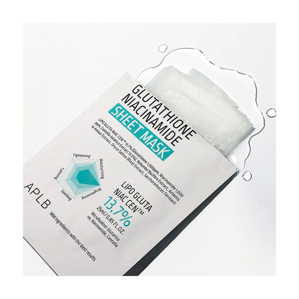 APLB Glutathione Niacinamide Sheet Mask - Peaches&Creme Shop Korean Skincare Malta