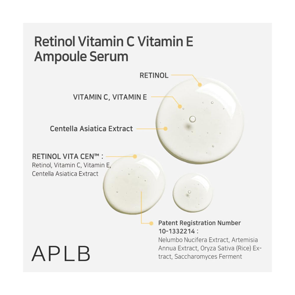 APLB Retinol Vitamin C Vitamin E Ampoule Serum - Peaches&Creme Shop Krean Skincare Malta