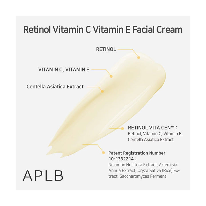 APLB Retinol Vitamin C Vitamin E Facial Cream - Peaches&Creme Shop Korean Skincare Malta