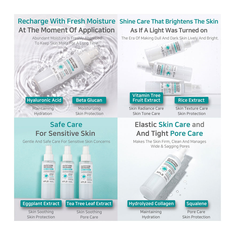 APLB Glutathione Niacinamide Mist Essence - Peaches&Creme K-Beauty Peaches&Crme K-Beauty and Skincare APLB Glutathione Niacinamide Mist Essence - Peaches&Creme K-Beauty Peaches&Crme K-Beauty and Skincare