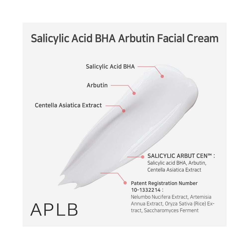 APLB Salicylic Acid BHA Arbutin Facial Cream - Peaches&Creme Shop Korean Skincare Malta