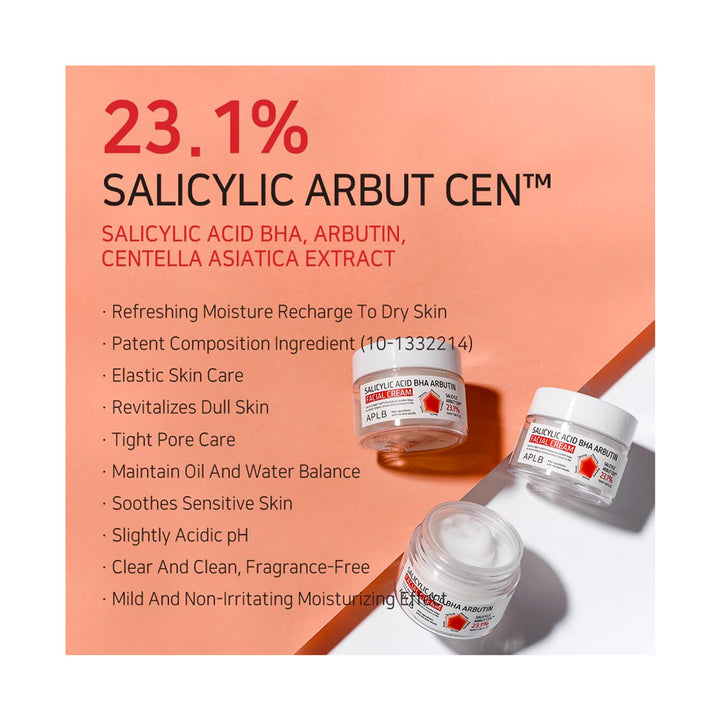 APLB Salicylic Acid BHA Arbutin Facial Cream - Peaches&Creme Shop Korean Skincare Malta