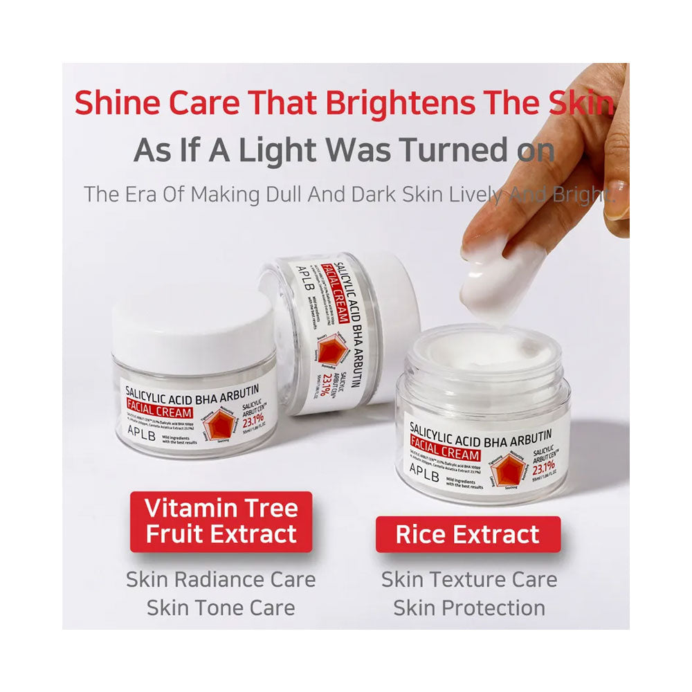 APLB Salicylic Acid BHA Arbutin Facial Cream - Peaches&Creme Shop Korean Skincare Malta