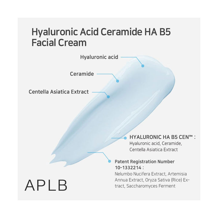 APLB Hyaluronic Acid Ceramide HA B5 Facial Cream - Peaches&Creme Shop Korean Skincare Malta
