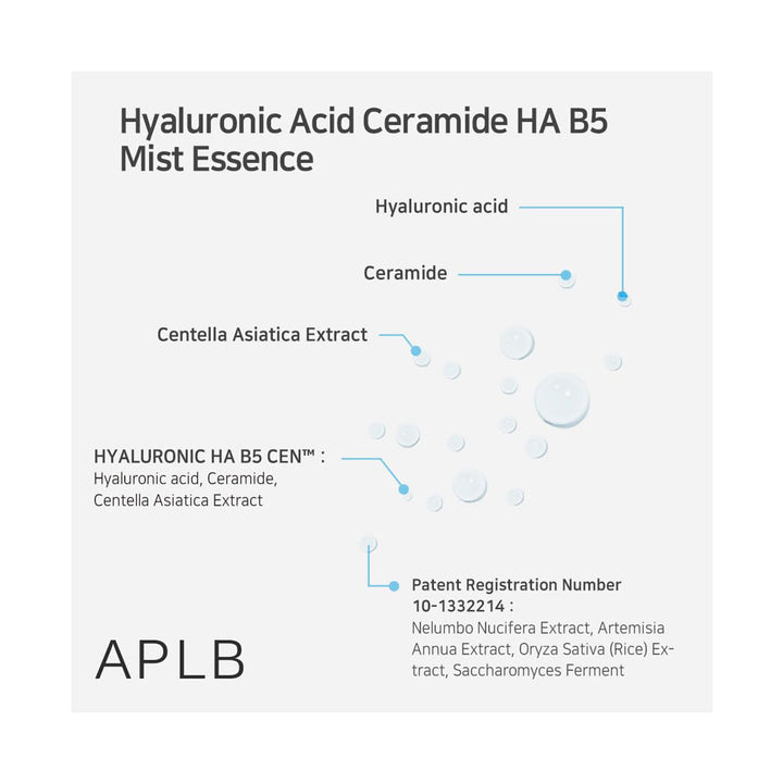 APLB Hyaluronic Acid Ceramide HA B5 Mist Essence - Peaches&Creme Shop Korean Skincare Malta