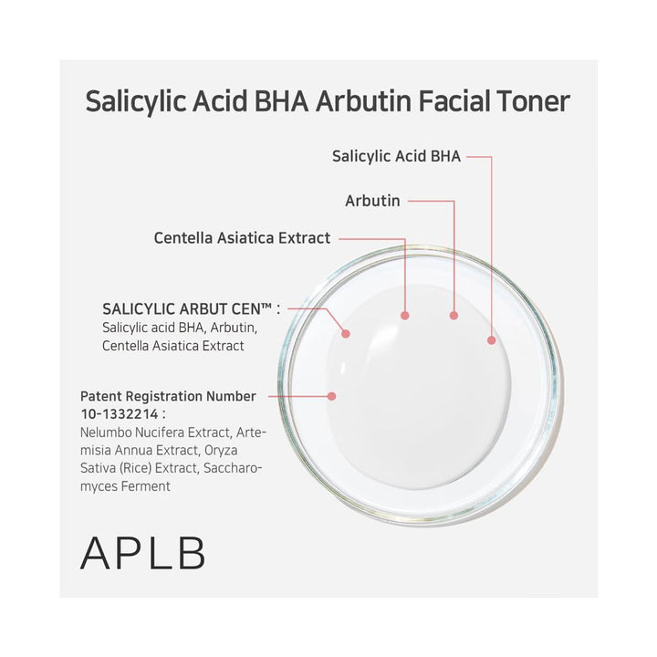 APLB Salicylic Acid BHA Arbutin Facial Toner - Peaches&Creme Shop Korean Skincare Malta