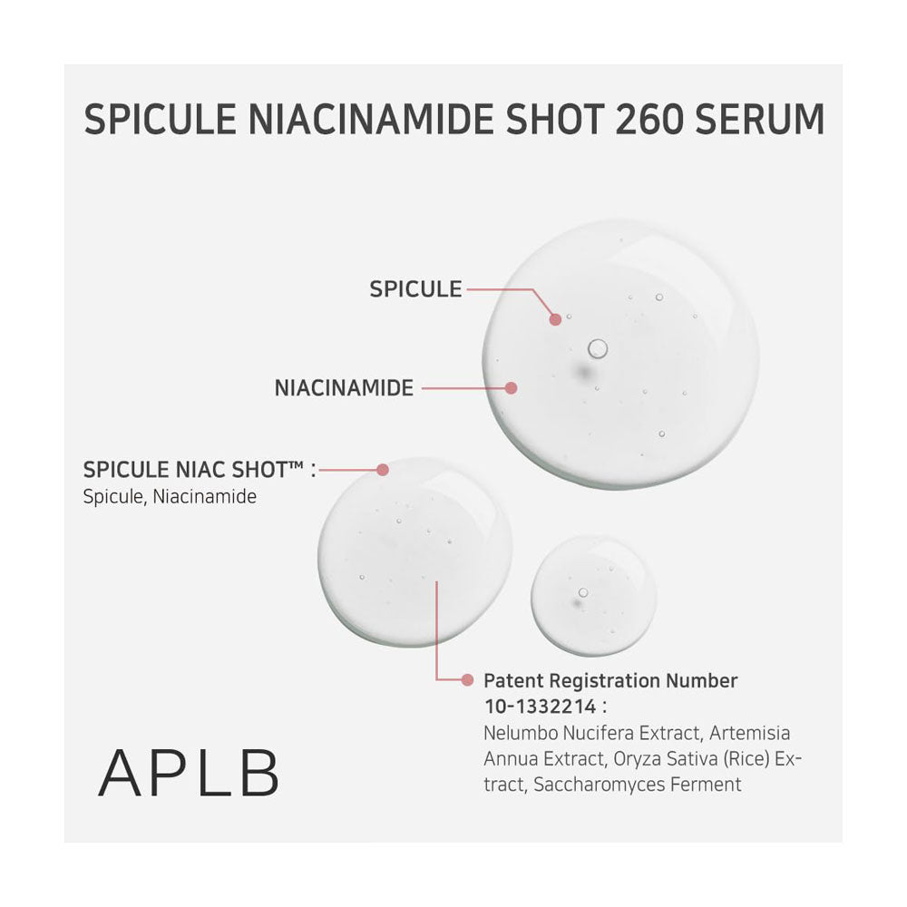 APLB Spicule Niacinamide Shot 260 Serum -Peaches&Creme Shop Korean Skincare Malta