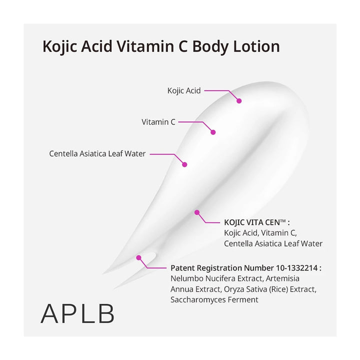 APLB Kojic Acid Vitamin C Vitamin E Body Lotion - Peaches&Creme Shop Korean Skincare Malta