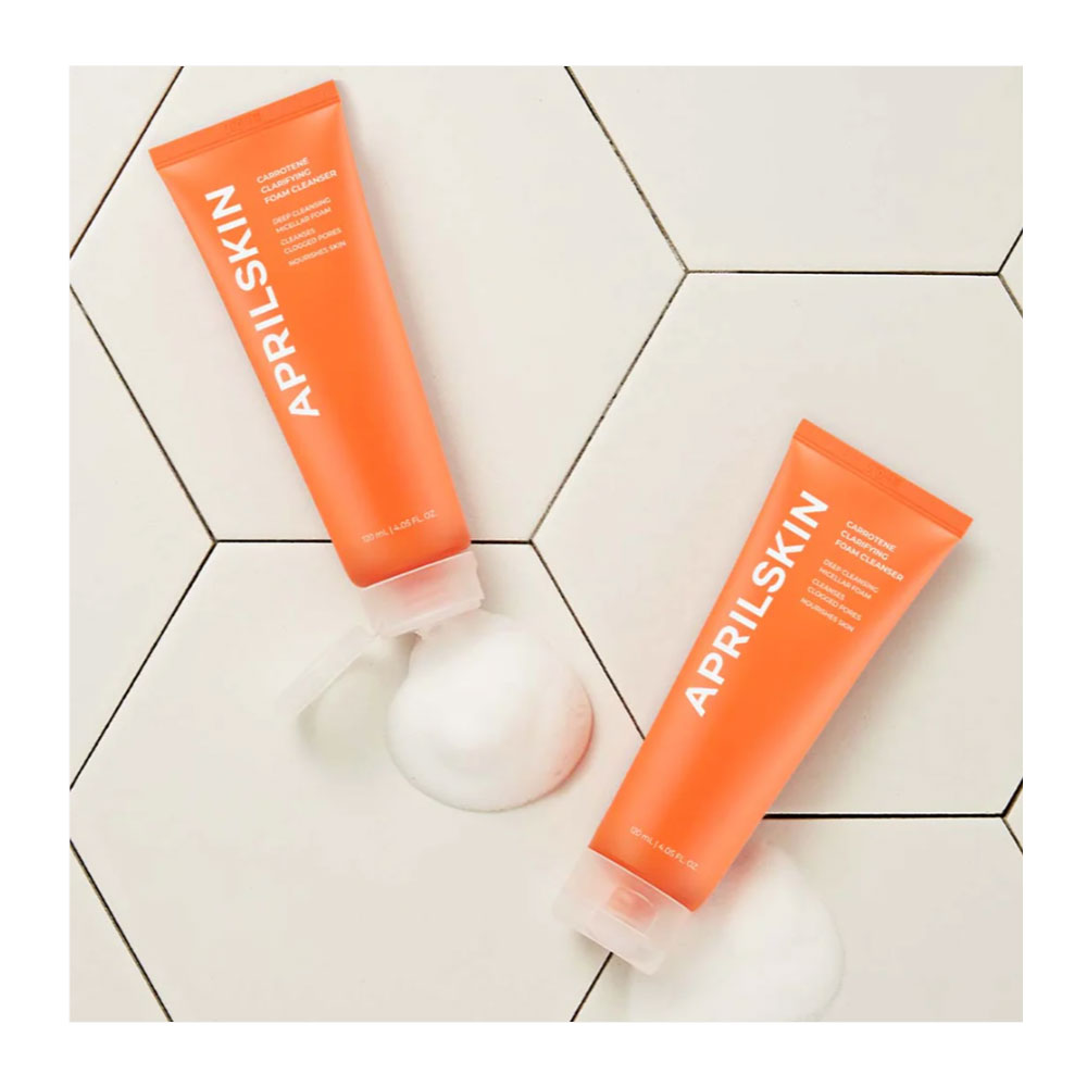 APRILSKIN Carrotene Clarifying Foam Cleanser - Peaches&Creme Shop Korean Skincare Malta