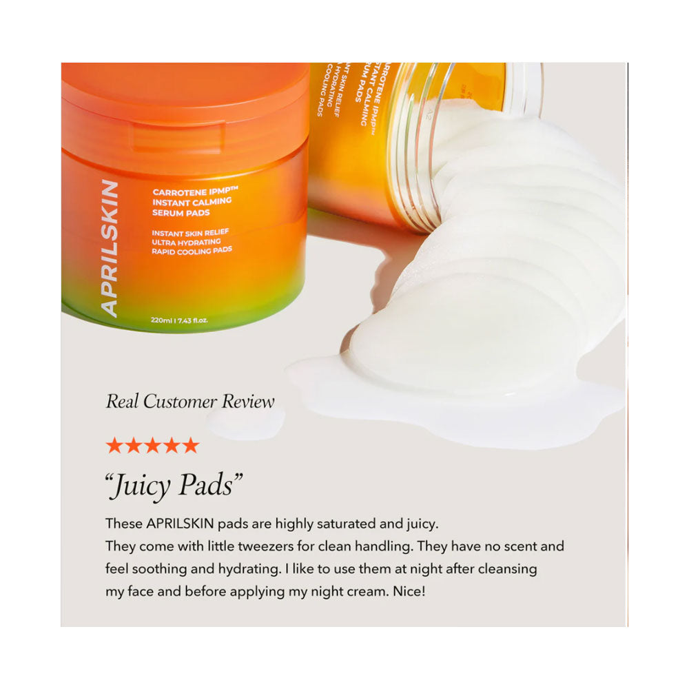 APRILSKIN Carrotene IPMP™ Instant Calming Serum Pads - Peaches&Creme Shop Korean Skincare Malta