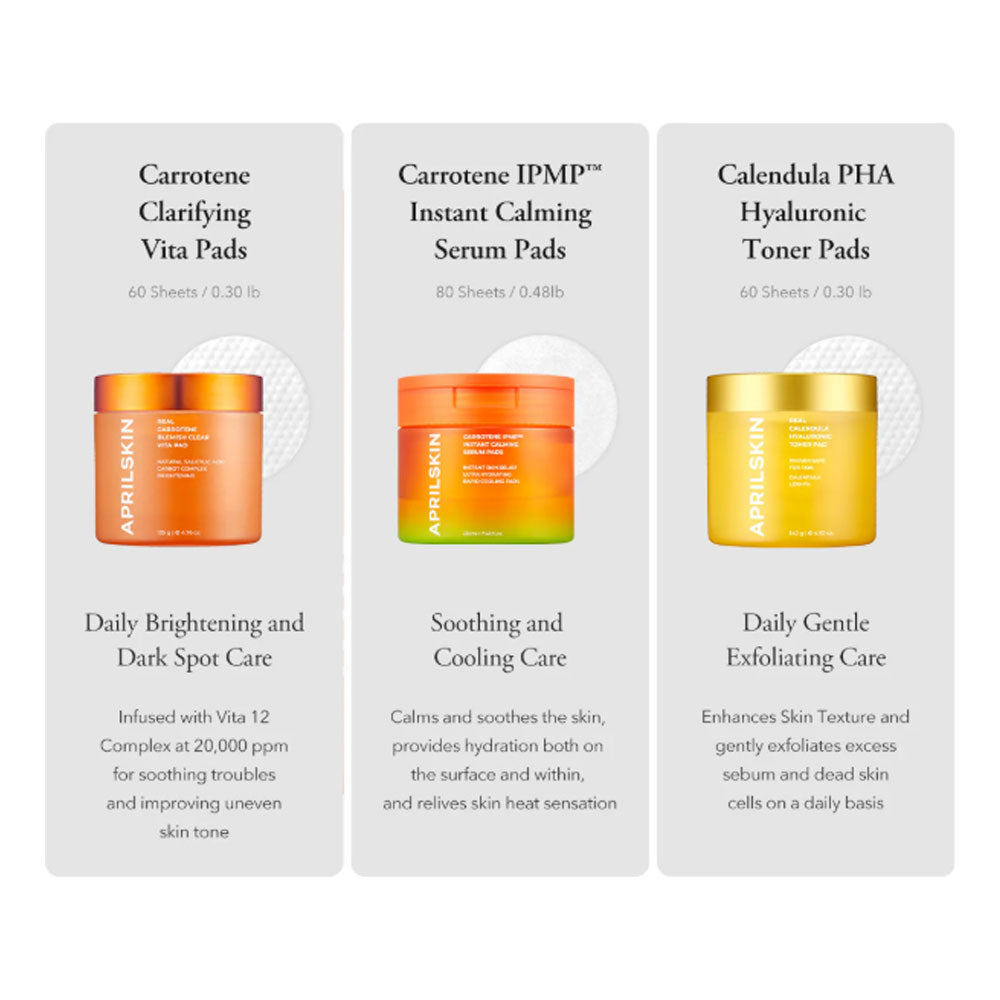 APRILSKIN Carrotene IPMP™ Instant Calming Serum Pads - Peaches&Creme Shop Korean Skincare Malta
