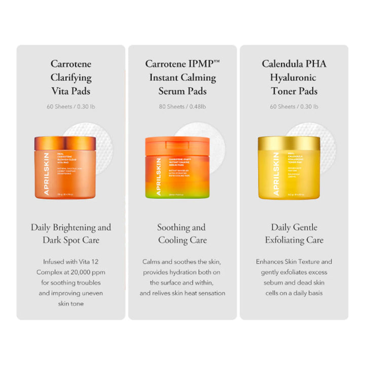 APRILSKIN Carrotene IPMP™ Instant Calming Serum Pads - Peaches&Creme Shop Korean Skincare Malta