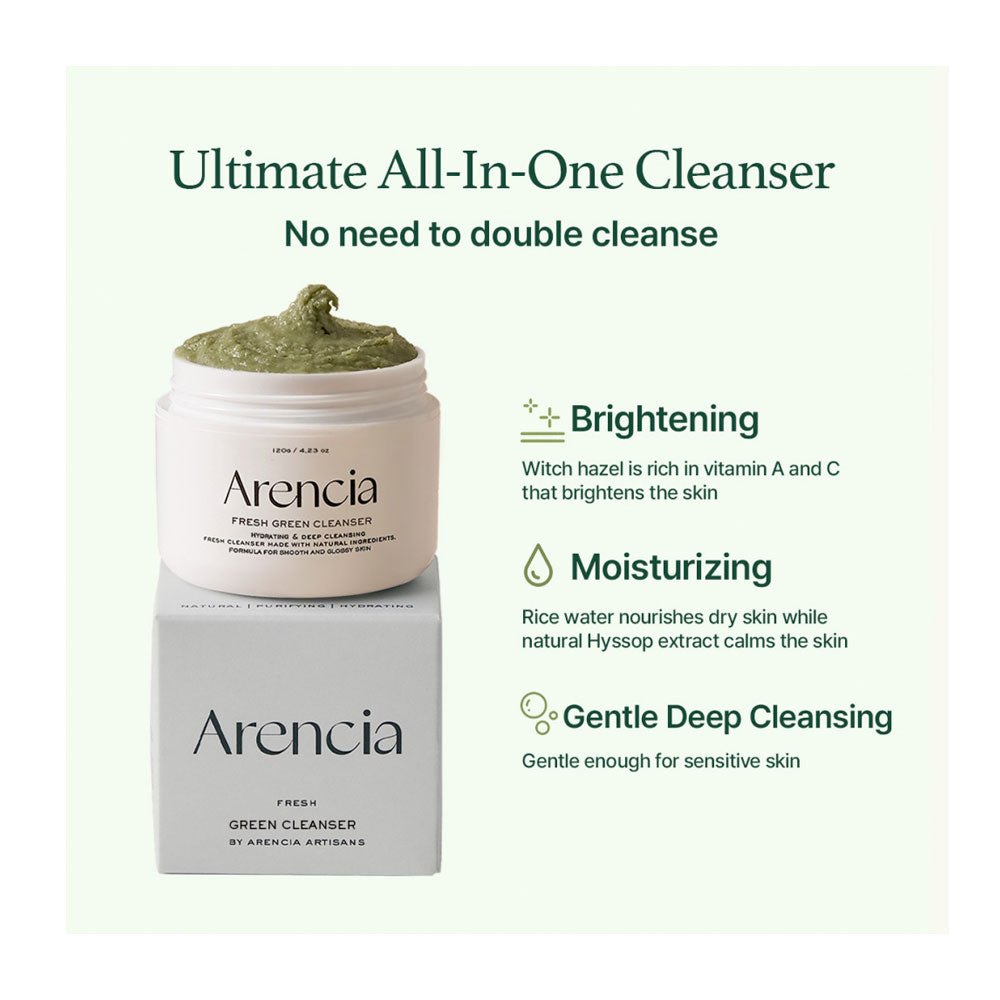 ARENCIA Fresh Green Cleanser - Peaches&Creme Shop Korean Skincare Malta