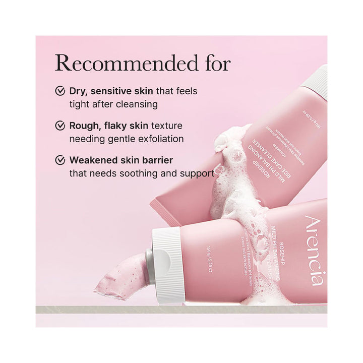 ARENCIA Rosehip Mild PH Balancing Rice Cake Cleanser - Peaches&Creme Shop Korean Skincare Malta