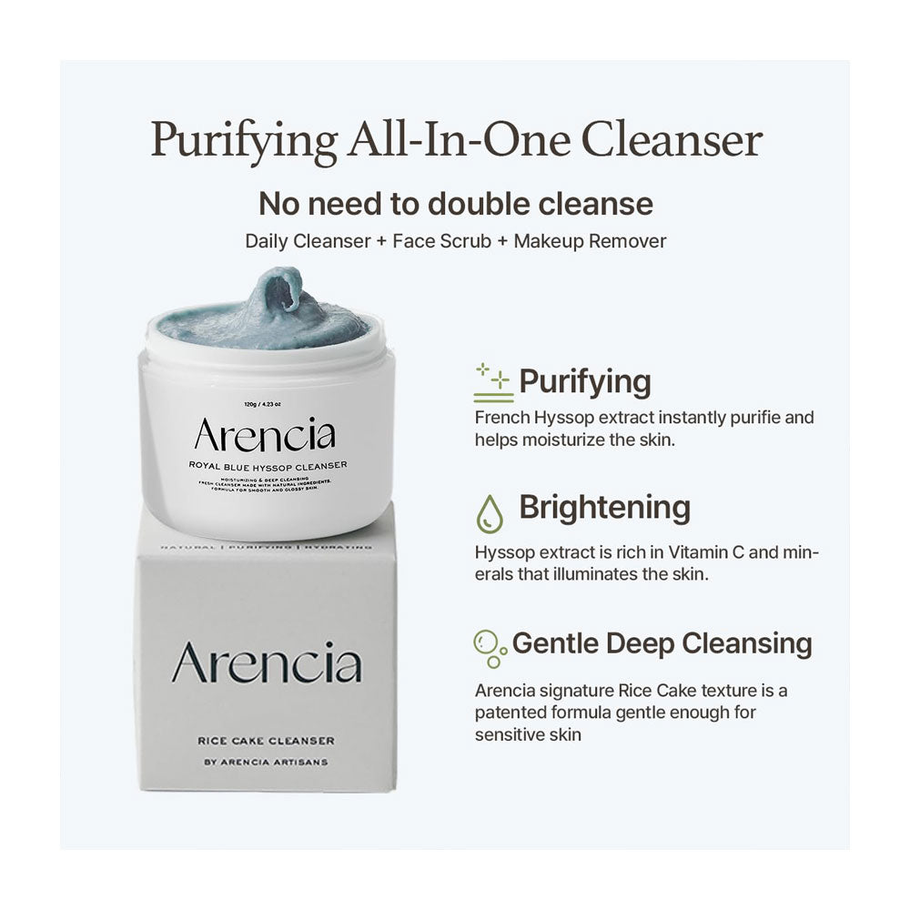 ARENCIA Fresh Royal Blue Hyssop Cleanser - Peaches&Creme Shop Korean Skincare Malta