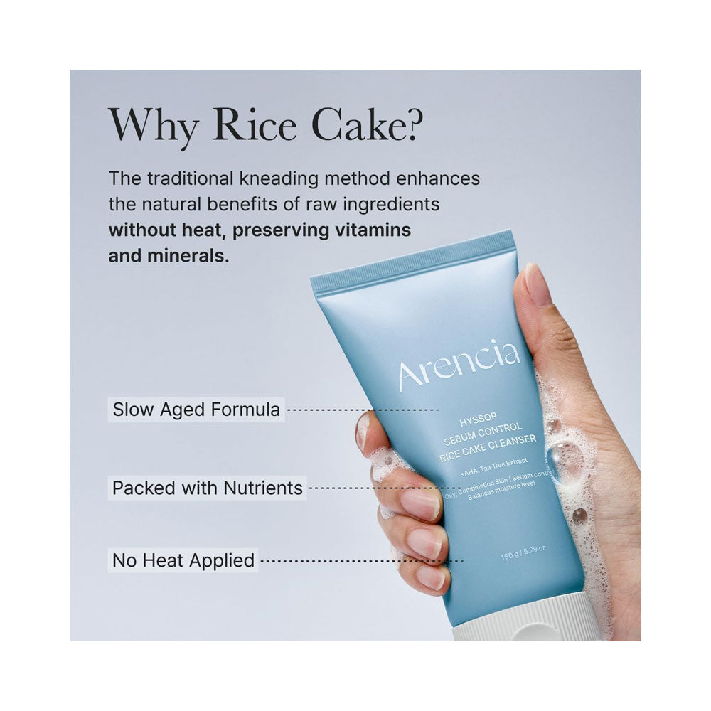 ARENCIA Hyssop Sebum Control Rice Cake Cleanser - Peaches&Creme Shop Korean Skincare Malta
