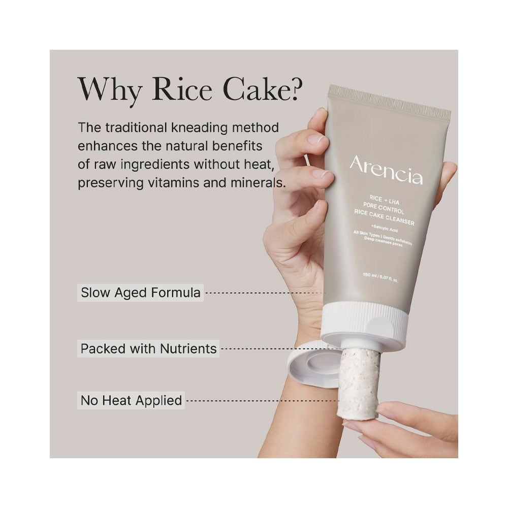 ARENCIA Rice + LHA Pore Control Rice Cake Cleanser - Peaches&Creme Shop Korean Skincare Malta