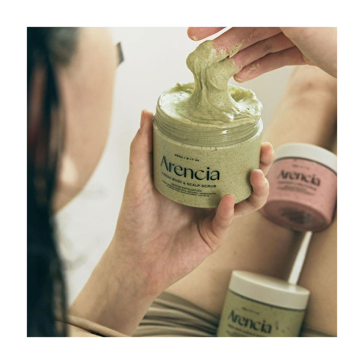 ARENCIA Cloud Body & Scalp Scrub [BLACK TEA & YUZU] - Peaches&Creme Shop Korean Skincare Malta