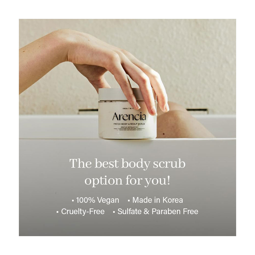 ARENCIA Cloud Body & Scalp Scrub [BLACK TEA & YUZU] - Peaches&Creme Shop Korean Skincare Malta