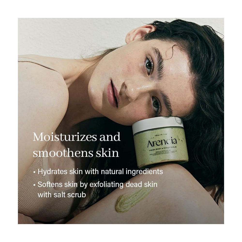 ARENCIA Cloud Body & Scalp Scrub [BLACK TEA & YUZU] - Peaches&Creme Shop Korean Skincare Malta