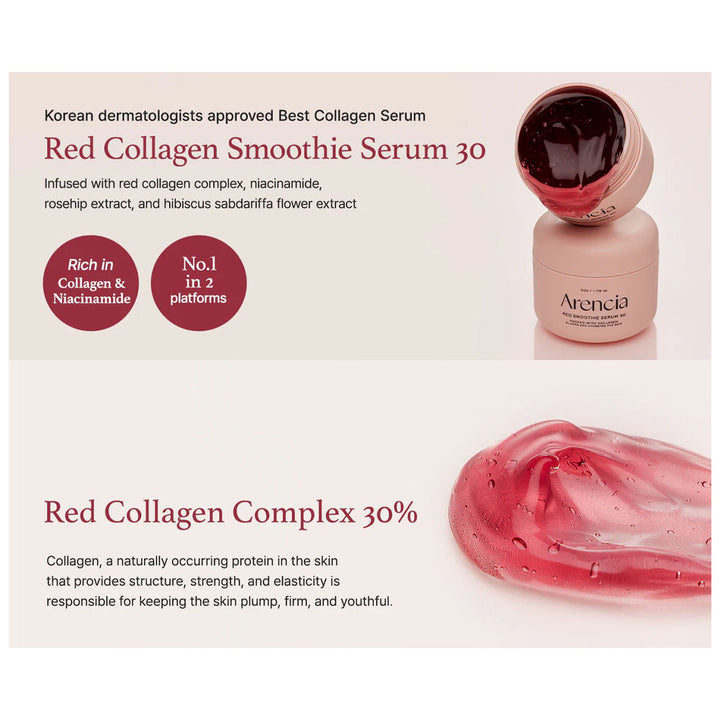 ARENCIA Red Smoothie Serum 30 - Peaches&Creme Shop Korean Skincare Malta