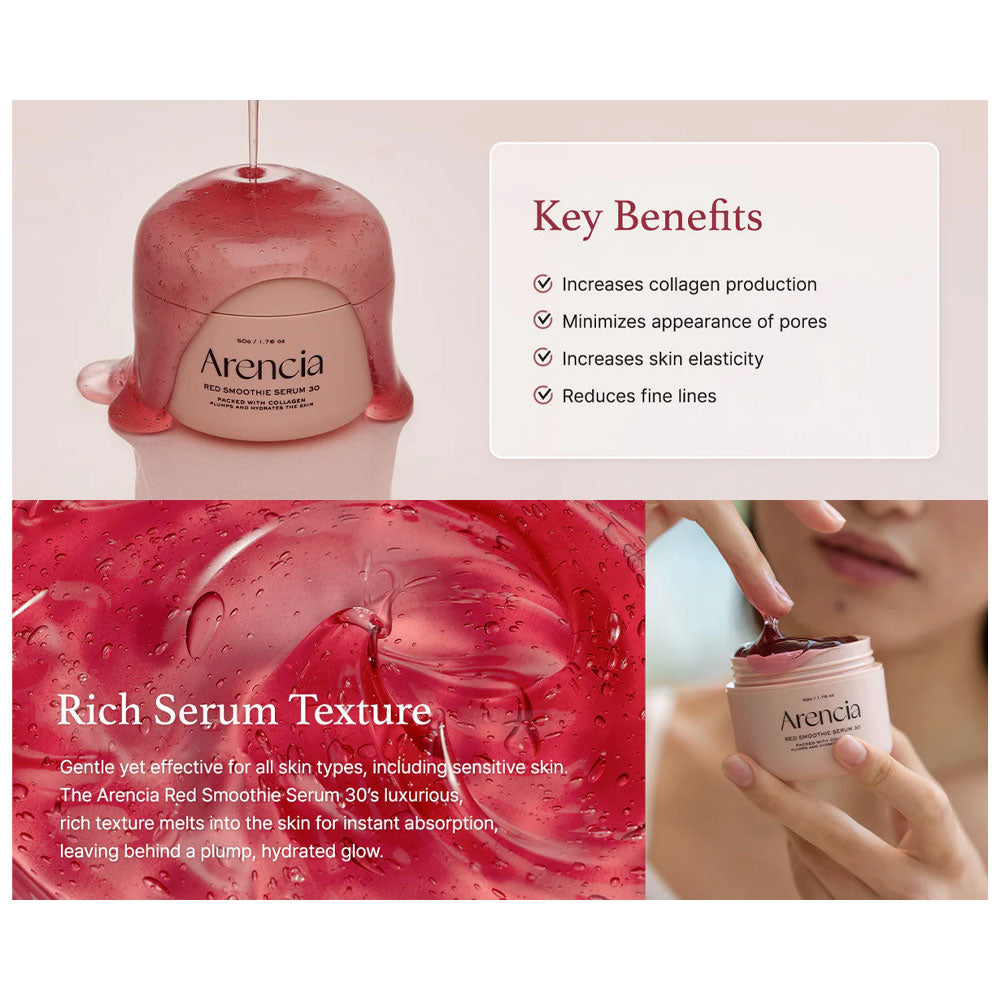 ARENCIA Red Smoothie Serum 30 - Peaches&Creme Shop Korean Skincare Malta