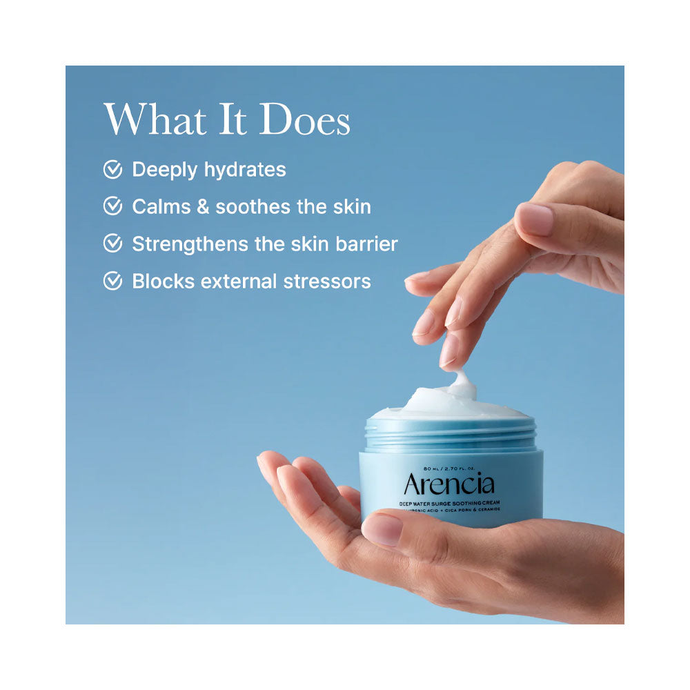 ARENCIA Deep Water Surge Soothing Cream - Peaches&Creme Shop Korean Skincare Malta