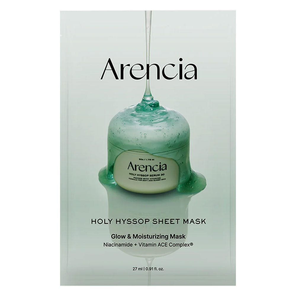ARENCIA Holy Hyssop Sheet Mask - Peaches&Creme Shop Korean Skincare Malta