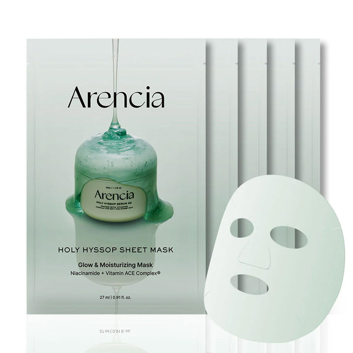 ARENCIA Holy Hyssop Sheet Mask - Peaches&Creme Shop Korean Skincare Malta