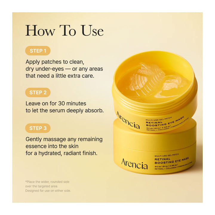 ARENCIA Retinal Boosting Eye Mask Patch - Peaches&Creme Shop Korean Skincare Malta