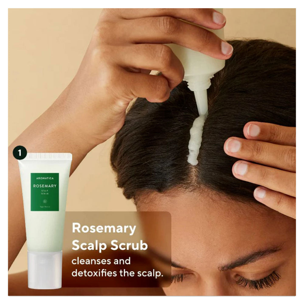 AROMATICA Rosemary Scalp Trial Kit - Peaches&Creme Shop Korean Skincare Malta