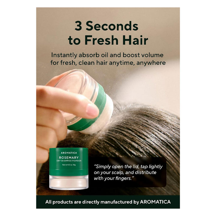 AROMATICA Rosemary Dry Shampoo Powder - Peaches&Creme Shop Korean Skincare Malta