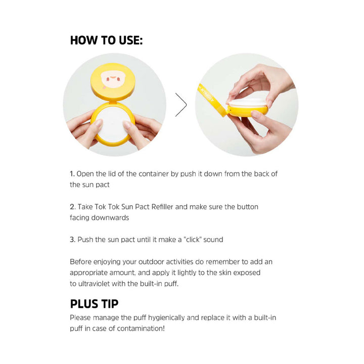 ATOPALM Tok Tok Facial Sun Pact - Peaches&Creme Shop Korean Skincare Malta