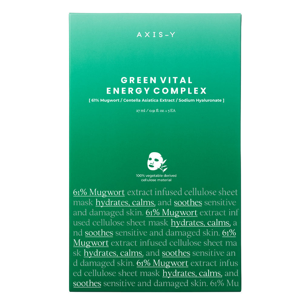 AXIS-Y Mugwort Green Vital Energy Complex Sheet Mask - Peaches&Creme Shop Korean Skincare Malta
