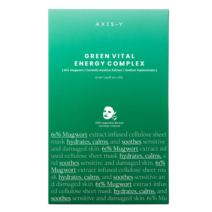 AXIS-Y Mugwort Green Vital Energy Complex Sheet Mask - Peaches&amp;Creme Shop Korean Skincare Malta