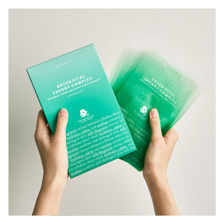 AXIS-Y Mugwort Green Vital Energy Complex Sheet Mask - Peaches&amp;Creme Shop Korean Skincare Malta