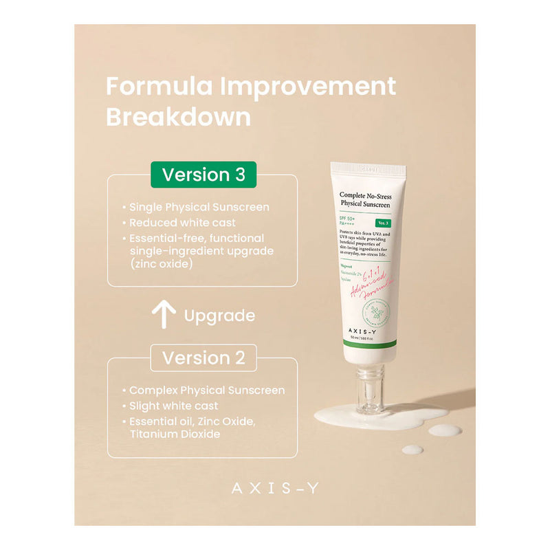 AXIS-Y Complete No-Stress Physical Sunscreen - Peaches&Creme Shop Korean Skincare Malta
