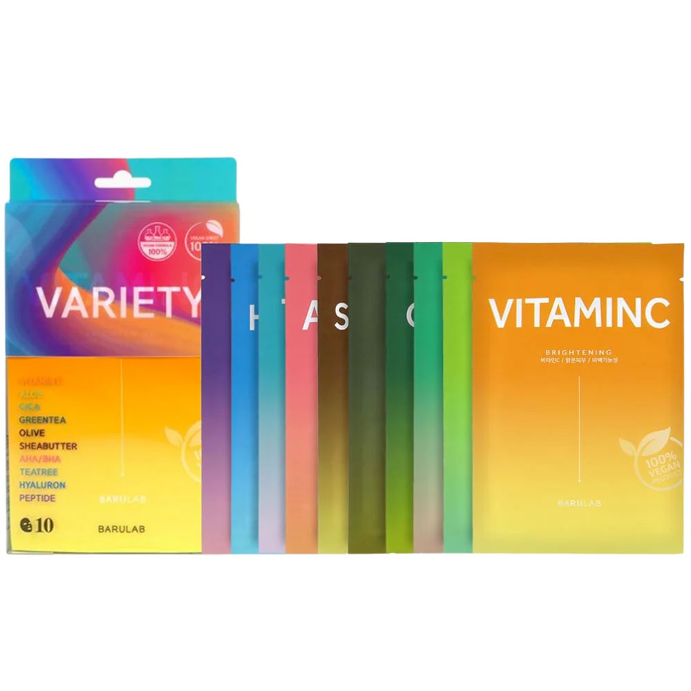 BARULAB Vegan Variety Mask Pack - Peaches&Creme Shop Korean Skincare Malta